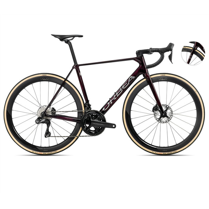Vélo de route Orbea Orca M20i LTD PWR Wine Red - Titanium (Gloss) 2025 Vélo de route Orbea Orca M20i LTD PWR Wine Red - Titanium (Gloss) 2025