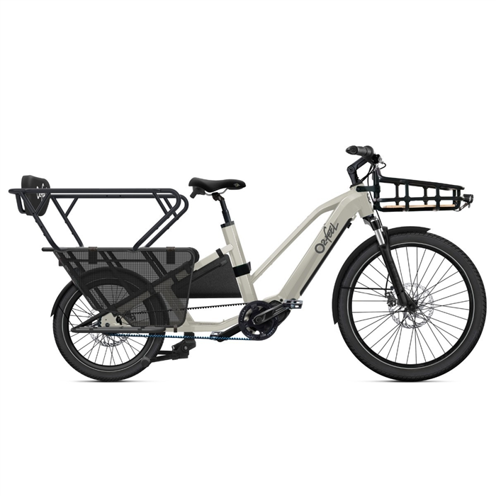 Vélo électrique longtail O2feel Equo 7.4 Family Trapèze Blanc Lunaire 2025 Vélo électrique longtail O2feel Equo 7.4 Family Trapèze Blanc Lunaire 2025