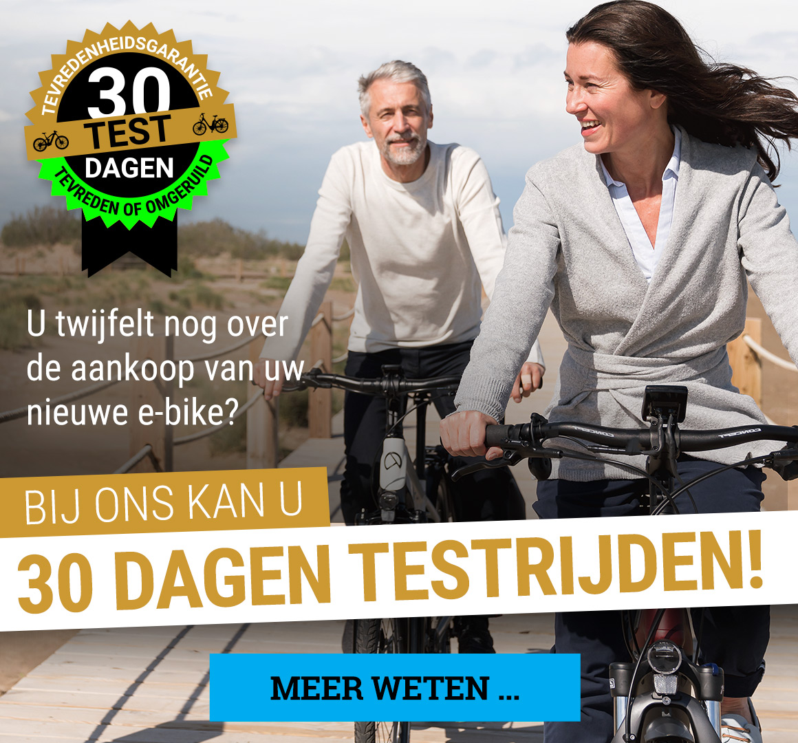 30 dagen testrijden - Tevreden of omgeruild!